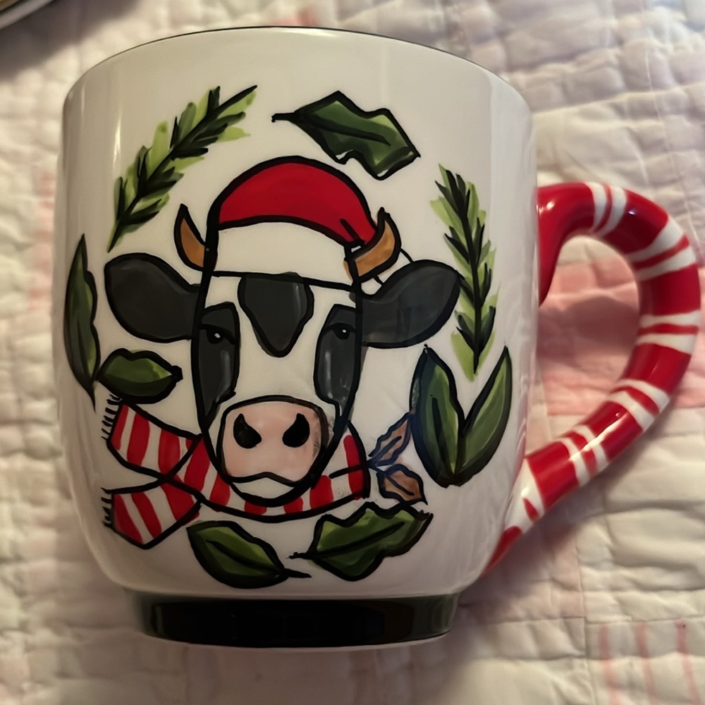 Glory Haus Christmas Mug - Cow “ Cowbells Ring, Are You Listening” - New! - Picture 2 of 4
